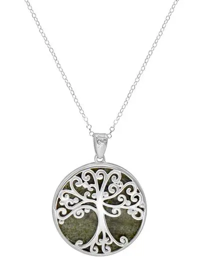 Sterling Silver Connemara Marble Tree of Life Pendant